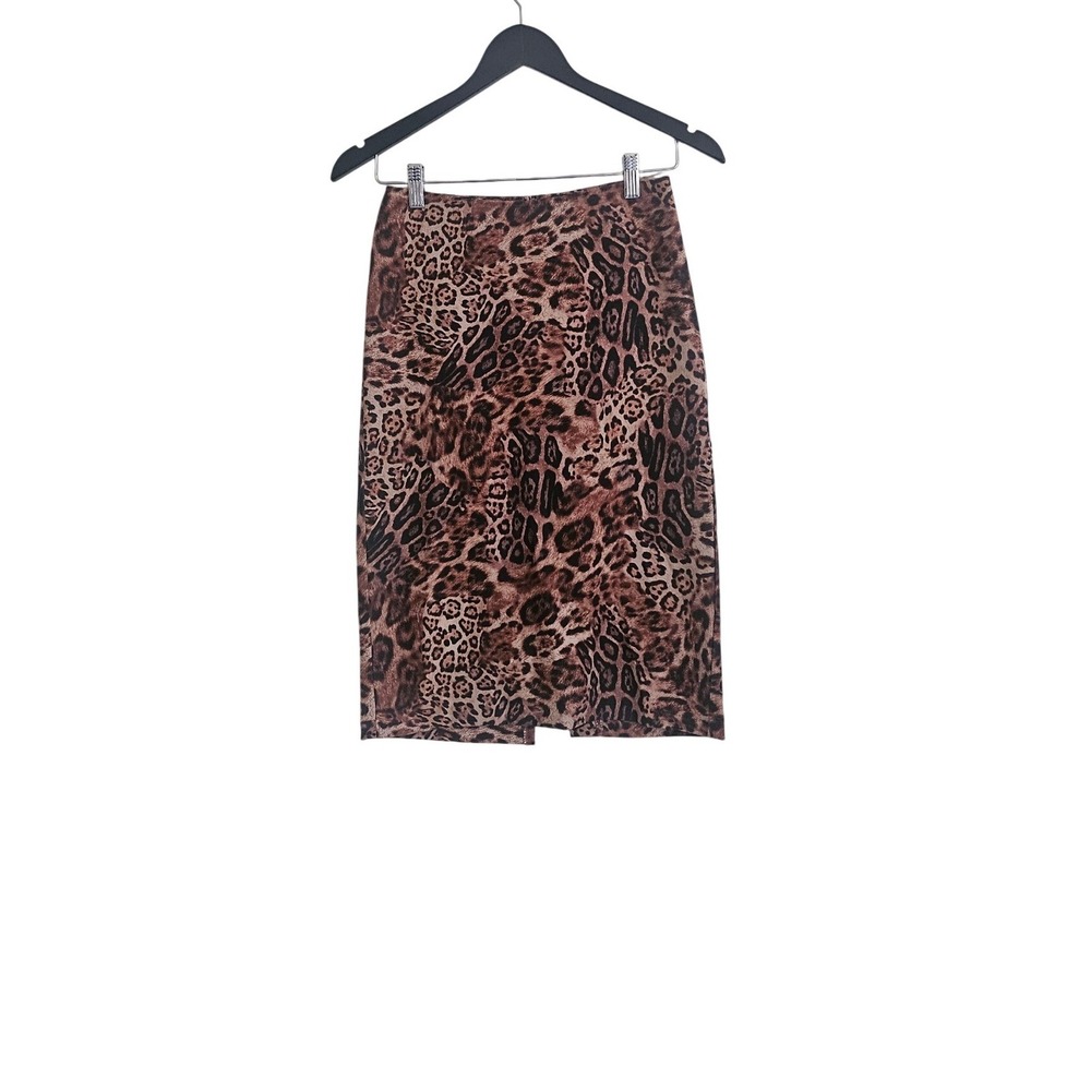 XOXO Leopard Print Pencil Skirt Junior Size 1 XS Y2K Mob Wife Animal Print